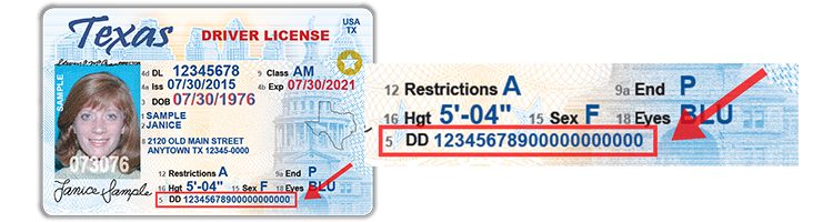 which is driver license number texas under 21